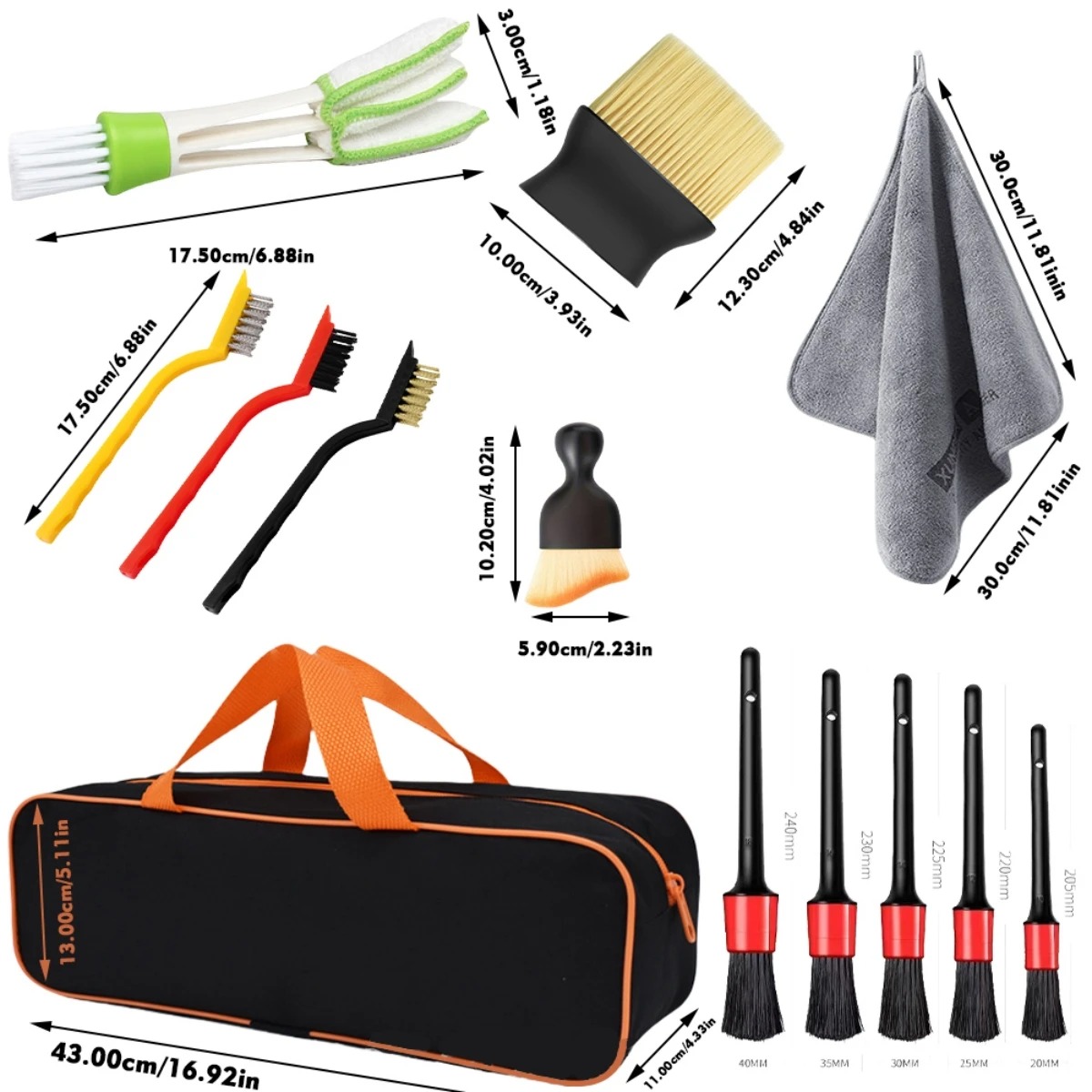 1-15Pcs Car Cleaning Detailing - Dirt Brush Interior recension och pris