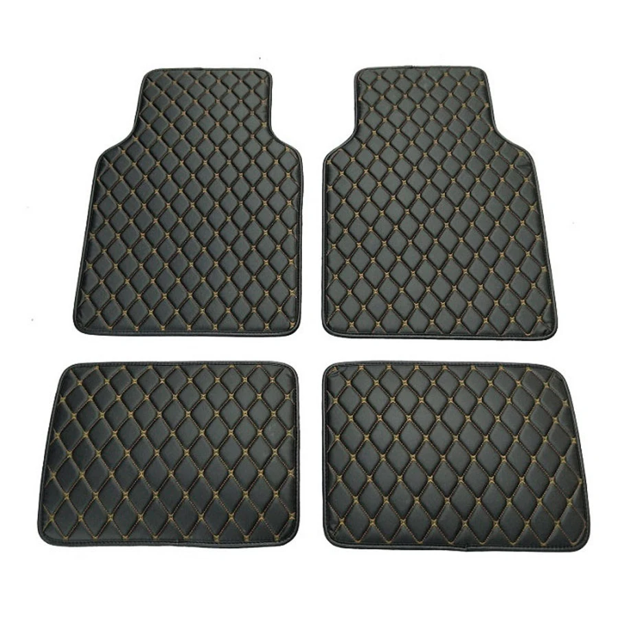 4pcs PU Leather Black Car Floo - Leather Cleaner Interior recension och pris